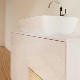 Тумба под раковину Villeroy & Boch Finion 100х50,1 см с подсветкой МДФ глянцевый белый лак/стекло белое матовое G781PCGF