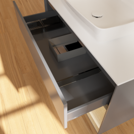 Тумба под раковину Villeroy & Boch Finion 100х50,1 см с подсветкой МДФ антрацит матовый лак/стекло белое матовое G781PCGK