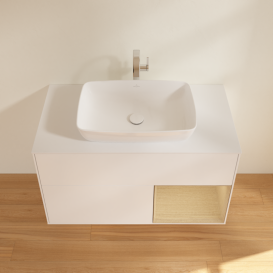 Тумба под раковину Villeroy & Boch Finion 100х50,1 см с подсветкой МДФ белый матовый лак/стекло белое матовое G781PCMT