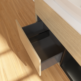 Тумба под раковину Villeroy & Boch Finion 100х50,1 см с подсветкой МДФ шпон дуба/стекло белое матовое G781PDPC