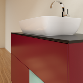 Тумба под раковину Villeroy & Boch Finion 100х50,1 см с подсветкой МДФ пион матовый лак/стекло черное матовое G782GMHB