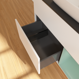 Тумба под раковину Villeroy & Boch Finion 100х50,1 см с подсветкой МДФ белый матовый лак/стекло черное матовое G782GMMT