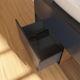 Тумба под раковину Villeroy & Boch Finion 100х50,1 см с подсветкой МДФ темно-синий матовый лак/стекло черное матовое G782GNHG