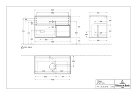 Тумба под раковину Villeroy & Boch Finion 100х50,1 см с подсветкой МДФ темно-синий матовый лак/стекло черное матовое G782HFHG