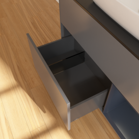 Тумба под раковину Villeroy & Boch Finion 100х50,1 см с подсветкой МДФ антрацит матовый лак/стекло черное матовое G782HGGK