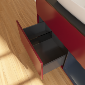 Тумба под раковину Villeroy & Boch Finion 100х50,1 см с подсветкой МДФ пион матовый лак/стекло черное матовое G782HGHB