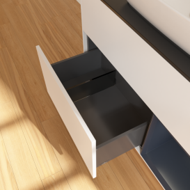 Тумба под раковину Villeroy & Boch Finion 100х50,1 см с подсветкой МДФ белый матовый лак/стекло черное матовое G782HGMT