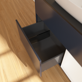 Тумба под раковину Villeroy & Boch Finion 100х50,1 см с подсветкой МДФ темно-синий матовый лак/стекло черное матовое G782MTHG