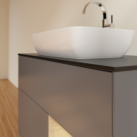 Тумба під раковину Villeroy & Boch Finion 100х50,1 см із підсвічуванням МДФ антрацит матовий лак/скло чорне матове G782PCGK