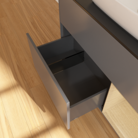 Тумба під раковину Villeroy & Boch Finion 100х50,1 см із підсвічуванням МДФ антрацит матовий лак/скло чорне матове G782PCGK