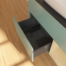 Тумба под раковину Villeroy & Boch Finion 100х50,1 см с подсветкой МДФ оливковый матовый лак/стекло черное матовое G782PCGM