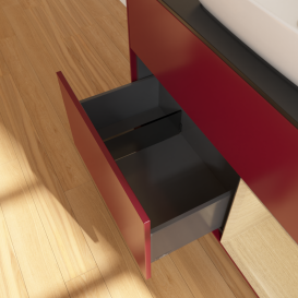 Тумба под раковину Villeroy & Boch Finion 100х50,1 см с подсветкой МДФ пион матовый лак/стекло черное матовое G782PCHB