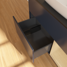 Тумба под раковину Villeroy & Boch Finion 100х50,1 см с подсветкой МДФ темно-синий матовый лак/стекло черное матовое G782PCHG