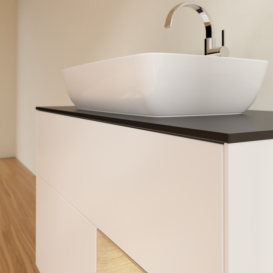 Тумба под раковину Villeroy & Boch Finion 100х50,1 см с подсветкой МДФ белый матовый лак/стекло черное матовое G782PCMT