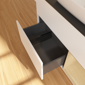 Тумба под раковину Villeroy & Boch Finion 100х50,1 см с подсветкой МДФ белый матовый лак/стекло черное матовое G782PCMT