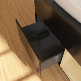 Тумба под раковину Villeroy & Boch Finion 100х50,1 см с подсветкой МДФ черный матовый лак/стекло черное матовое G782PCPD