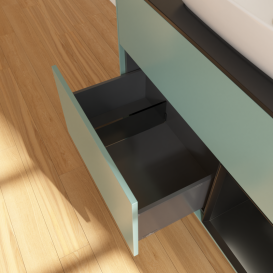 Тумба под раковину Villeroy & Boch Finion 100х50,1 см с подсветкой МДФ оливковый матовый лак/стекло черное матовое G782PDGM