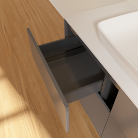 Тумба под раковину Villeroy & Boch Finion 120х50,1 см МДФ антрацит матовый лак/стекло белое матовое F79100GK