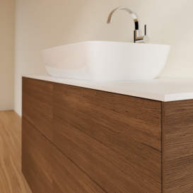 Тумба под раковину Villeroy & Boch Finion 120х50,1 см МДФ шпон грецкого ореха/стекло белое матовое F79100GN