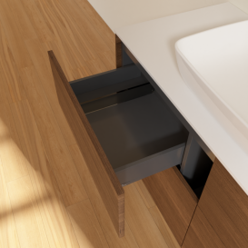 Тумба под раковину Villeroy & Boch Finion 120х50,1 см МДФ шпон грецкого ореха/стекло белое матовое F79100GN