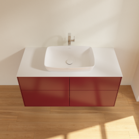 Тумба под раковину Villeroy & Boch Finion 120х50,1 см МДФ пион матовый лак/стекло белое матовое F79100HB