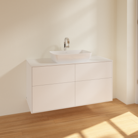 Тумба под раковину Villeroy & Boch Finion 120х50,1 см МДФ белый матовый лак/стекло белое матовое F79100MT