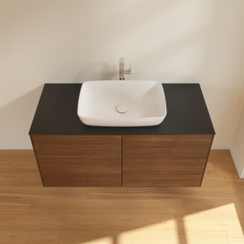 Тумба под раковину Villeroy & Boch Finion 120х50,1 см МДФ шпон грецкого ореха/стекло черное матовое F79200GN