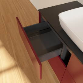 Тумба под раковину Villeroy & Boch Finion 120х50,1 см МДФ пион матовый лак/стекло черное матовое F79200HB