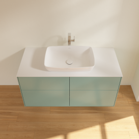 Тумба под раковину Villeroy & Boch Finion 120х50,1 см МДФ оливковый матовый лак/стекло белое матовое F79100GM