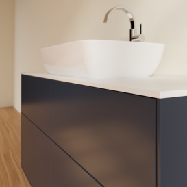 Тумба под раковину Villeroy & Boch Finion 120х50,1 см МДФ темно-синий матовый лак/стекло белое матовое F79100HG