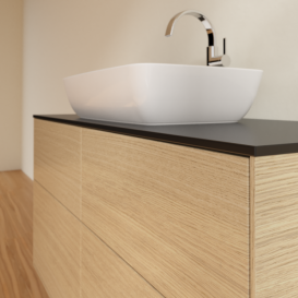 Тумба под раковину Villeroy & Boch Finion 120х50,1 см МДФ шпон дуба/стекло черное матовое F79200PC