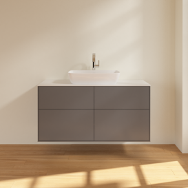 Тумба под раковину Villeroy & Boch Finion 120х50,1 см с подсветкой МДФ антрацит матовый лак/стекло белое матовое G79100GK