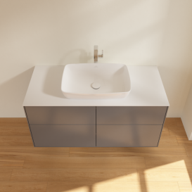 Тумба под раковину Villeroy & Boch Finion 120х50,1 см с подсветкой МДФ антрацит матовый лак/стекло белое матовое G79100GK