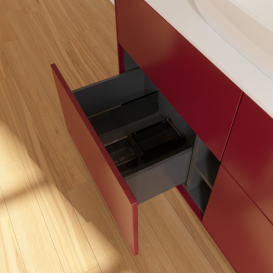 Тумба под раковину Villeroy & Boch Finion 120х50,1 см с подсветкой МДФ пион матовый лак/стекло белое матовое G79100HB