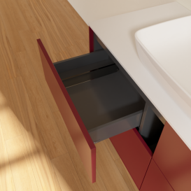 Тумба под раковину Villeroy & Boch Finion 120х50,1 см с подсветкой МДФ пион матовый лак/стекло белое матовое G79100HB