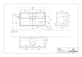 Тумба под раковину Villeroy & Boch Finion 120х50,1 см с подсветкой МДФ пион матовый лак/стекло белое матовое G79100HB