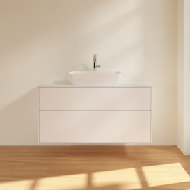 Тумба под раковину Villeroy & Boch Finion 120х50,1 см с подсветкой МДФ белый матовый лак/стекло белое матовое G79100MT