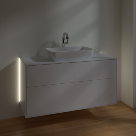 Тумба под раковину Villeroy & Boch Finion 120х50,1 см с подсветкой МДФ белый матовый лак/стекло белое матовое G79100MT