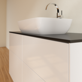 Тумба под раковину Villeroy & Boch Finion 120х50,1 см с подсветкой МДФ глянцевый белый лак/стекло черное матовое G79200GF