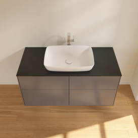 Тумба под раковину Villeroy & Boch Finion 120х50,1 см с подсветкой МДФ антрацит матовый лак/стекло черное матовое G79200GK