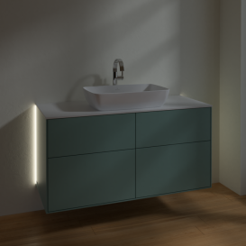 Тумба под раковину Villeroy & Boch Finion 120х50,1 см с подсветкой МДФ оливковый матовый лак/стекло белое матовое G79100GM