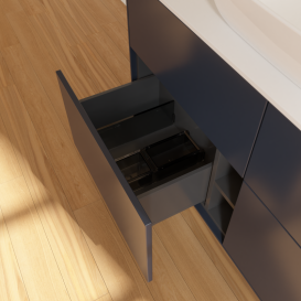 Тумба под раковину Villeroy & Boch Finion 120х50,1 см с подсветкой МДФ темно-синий матовый лак/стекло белое матовое G79100HG