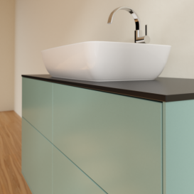 Тумба под раковину Villeroy & Boch Finion 120х50,1 см с подсветкой МДФ оливковый матовый лак/стекло черное матовое G79200GM