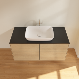 Тумба под раковину Villeroy & Boch Finion 120х50,1 см с подсветкой МДФ шпон дуба/стекло черное матовое G79200PC