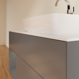 Тумба под раковину Villeroy & Boch Finion 120х50,1 см с подсветкой МДФ антрацит матовый лак/стекло белое матовое F801GKGK