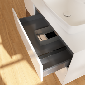 Тумба под раковину Villeroy & Boch Finion 120х50,1 см с подсветкой МДФ глянцевый белый лак/стекло белое матовое F801GNGF