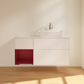 Тумба под раковину Villeroy & Boch Finion 120х50,1 см с подсветкой МДФ белый матовый лак/стекло белое матовое F801HBMT