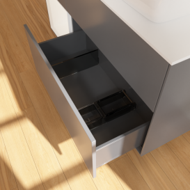 Тумба под раковину Villeroy & Boch Finion 120х50,1 см с подсветкой МДФ антрацит матовый лак/стекло белое матовое F801MTGK