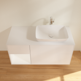 Тумба под раковину Villeroy & Boch Finion 120х50,1 см с подсветкой МДФ белый матовый лак/стекло белое матовое F801MTMT