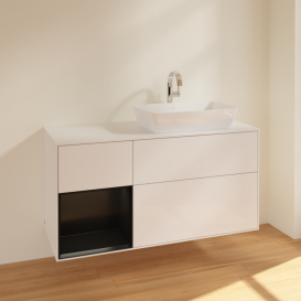 Тумба под раковину Villeroy & Boch Finion 120х50,1 см с подсветкой МДФ глянцевый белый лак/стекло белое матовое F801PDGF